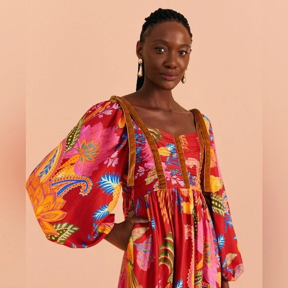 Farm Rio Mystic Bush Midi Dress - Picture 6 of 9